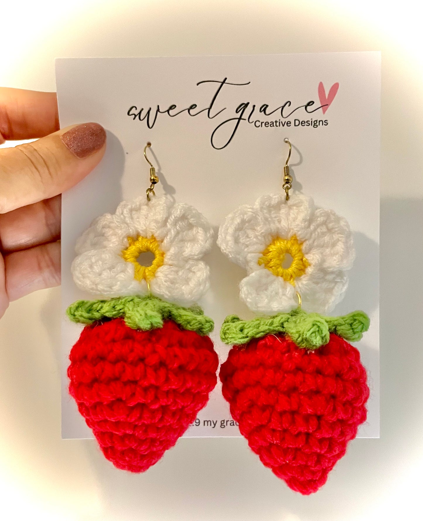 Strawberry Earring with flower