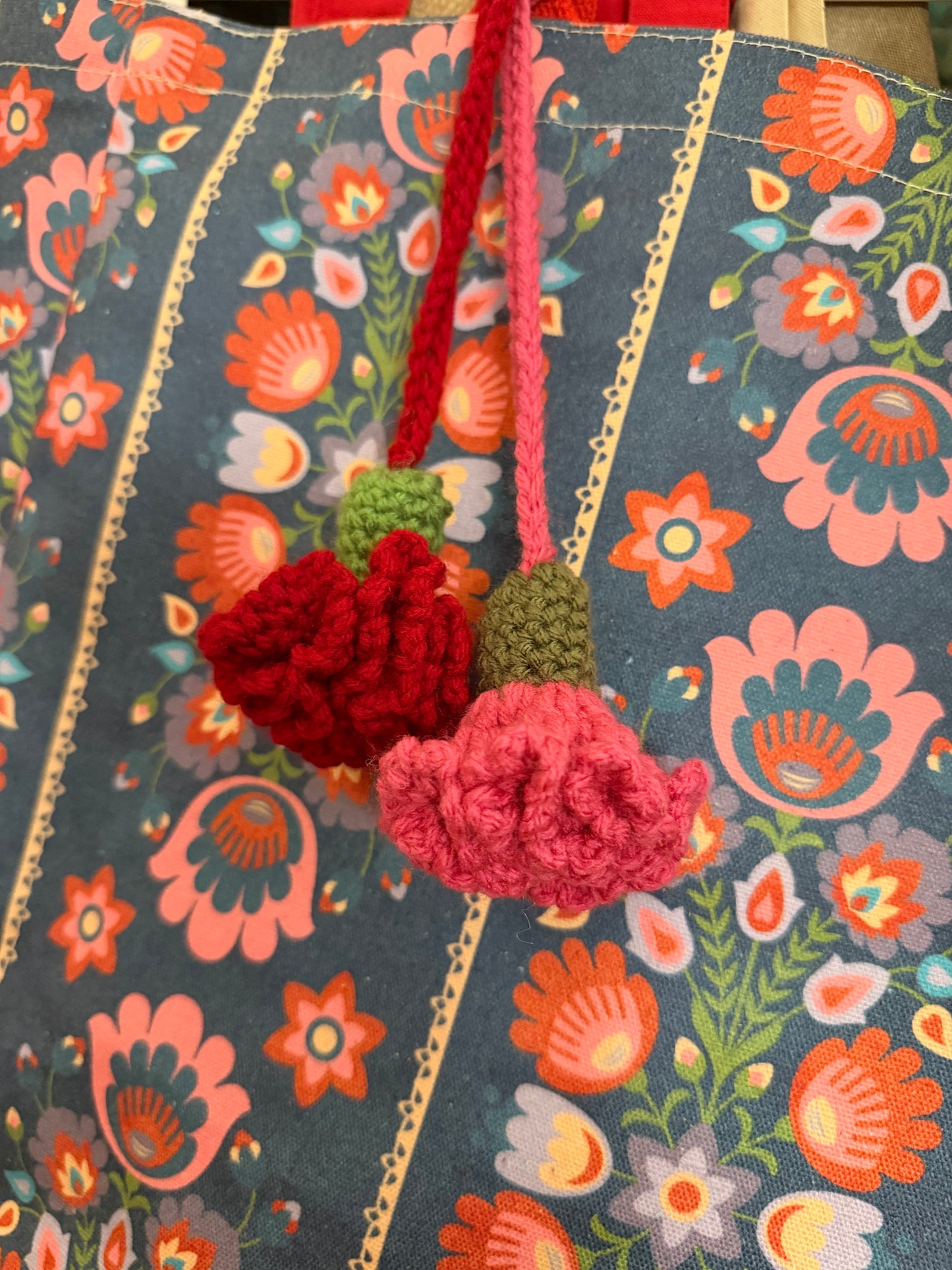 Carnation bag charm