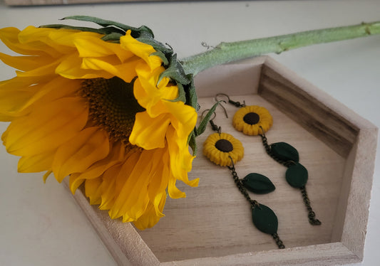 E-Sunflower earrings
