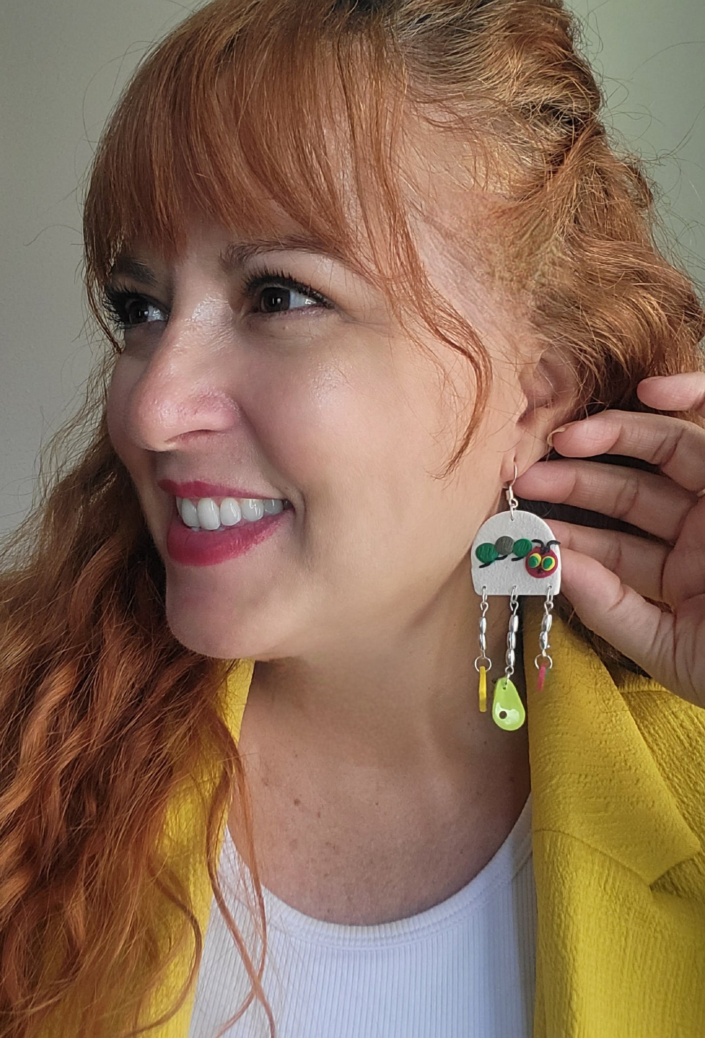 Caterpillar Clay Earrings
