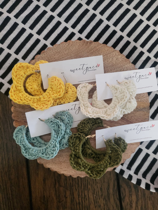 E3-Crochet Sandy hoop earrings