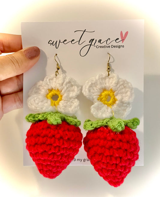 Strawberry Earring with flower