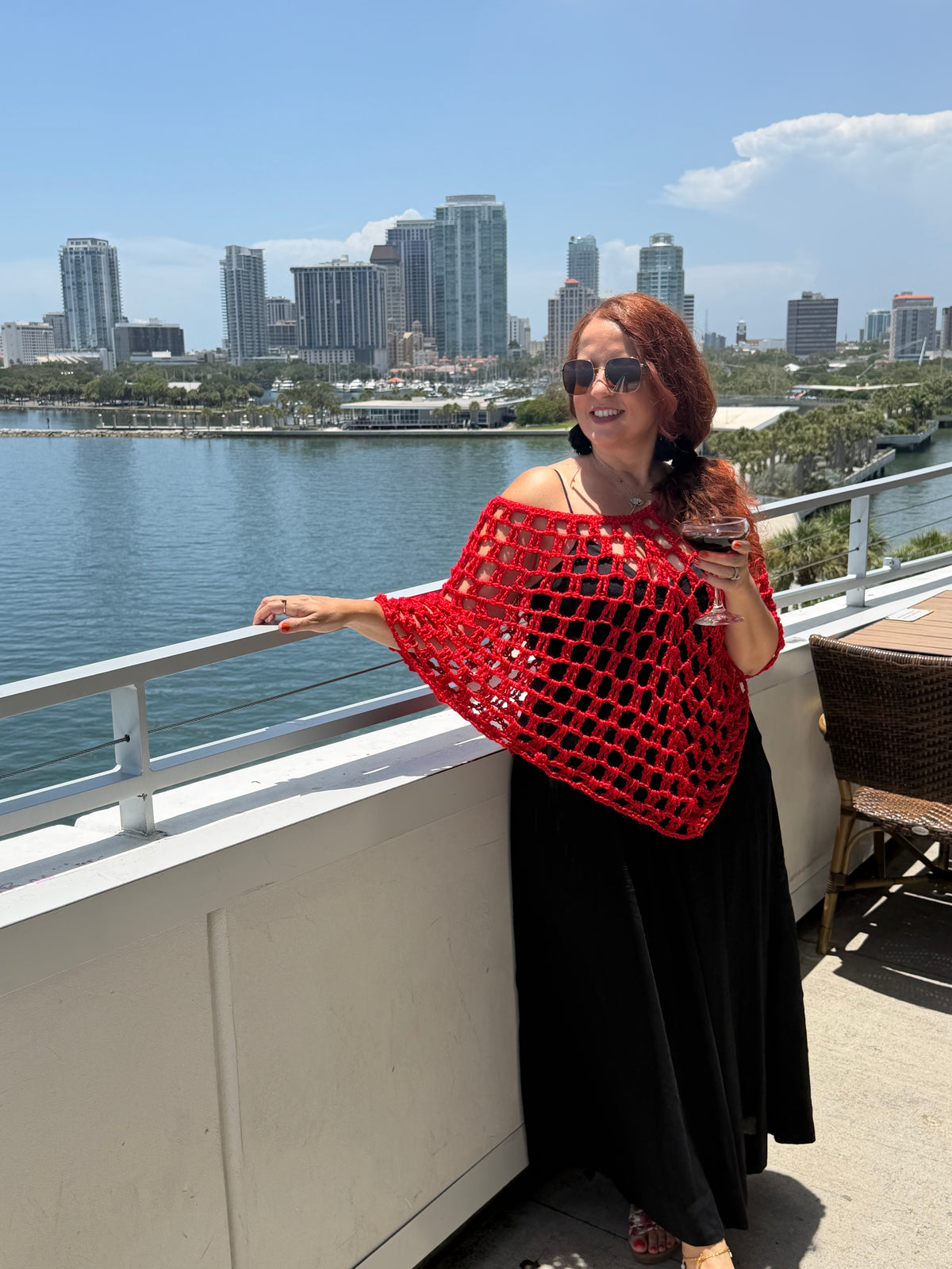 Summer Poncho Red
