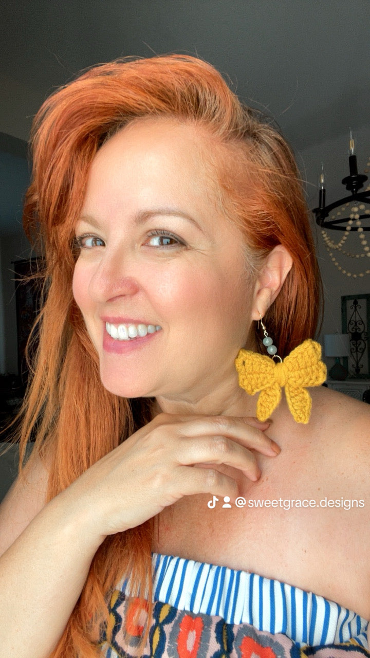 E1-Crochet Bow Earrings