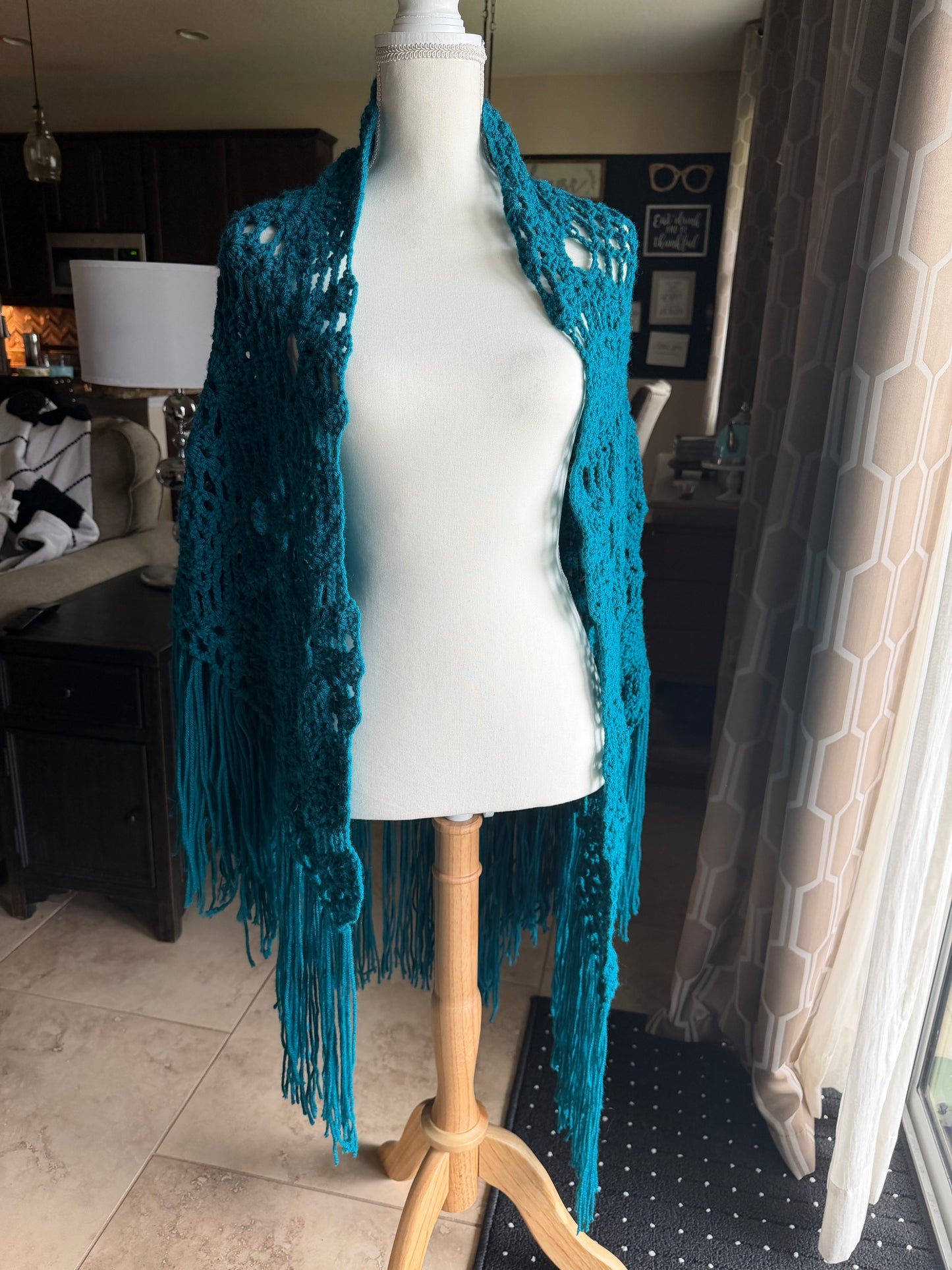 D2-Teal Virus Shawl