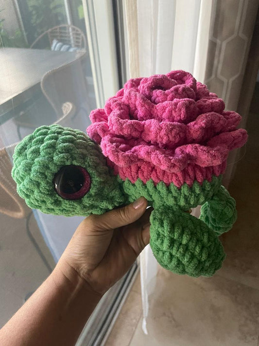 Pink Rose Turtle Plushie