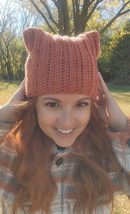 H1-Auburn Cat Ear Beanie
