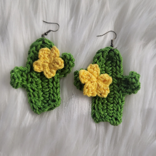 CE-Crochet Cactus Earrings