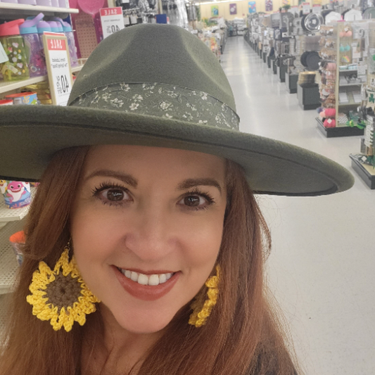 E5-Crochet Sunflower Earrings