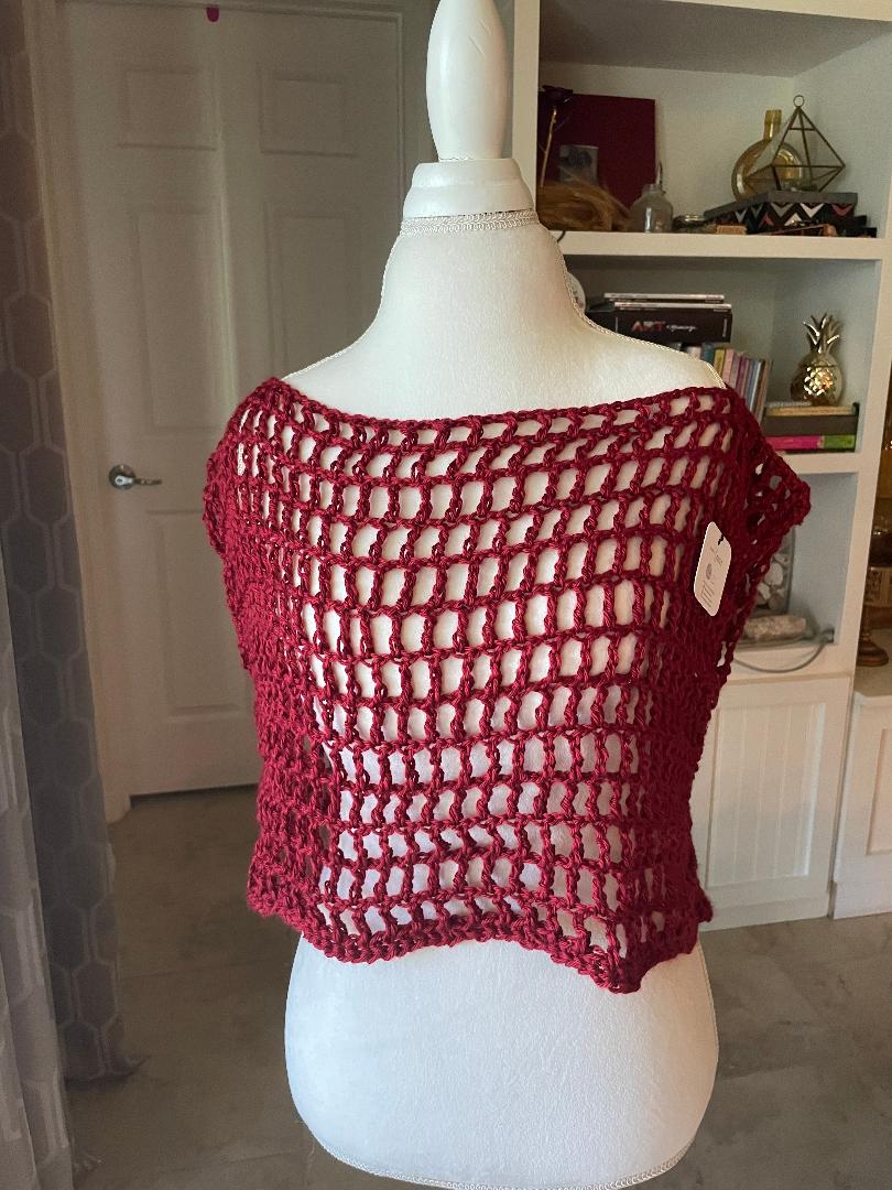 C2-Red Mesh Top
