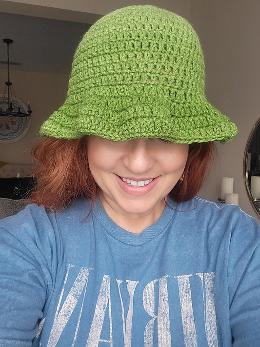 Green bucket hat