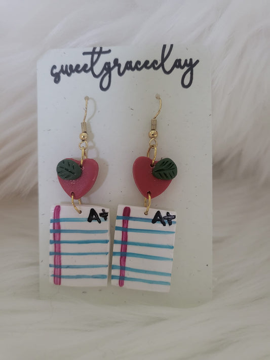 E-Notebook Paper/Apple Earrings