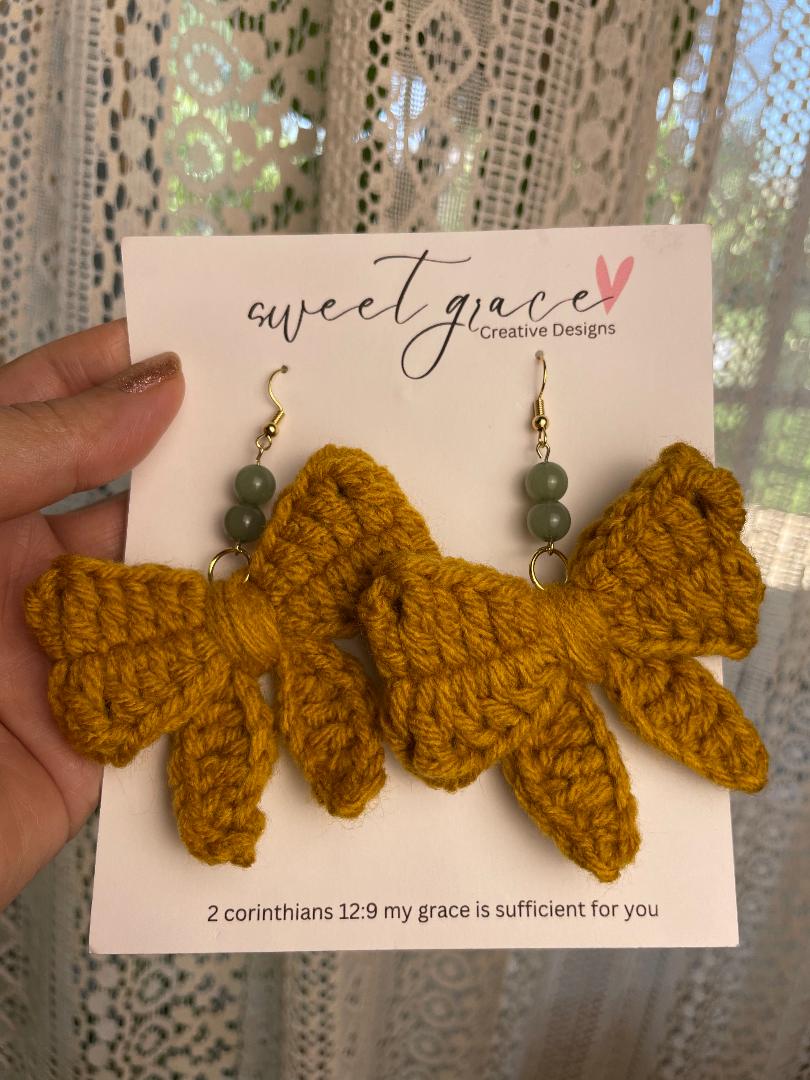 8-Cute Bow Crochet Earring-PATTERN